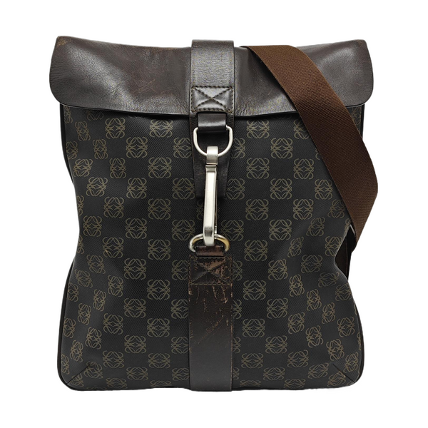 Coated Canvas Shoulder Bag Black