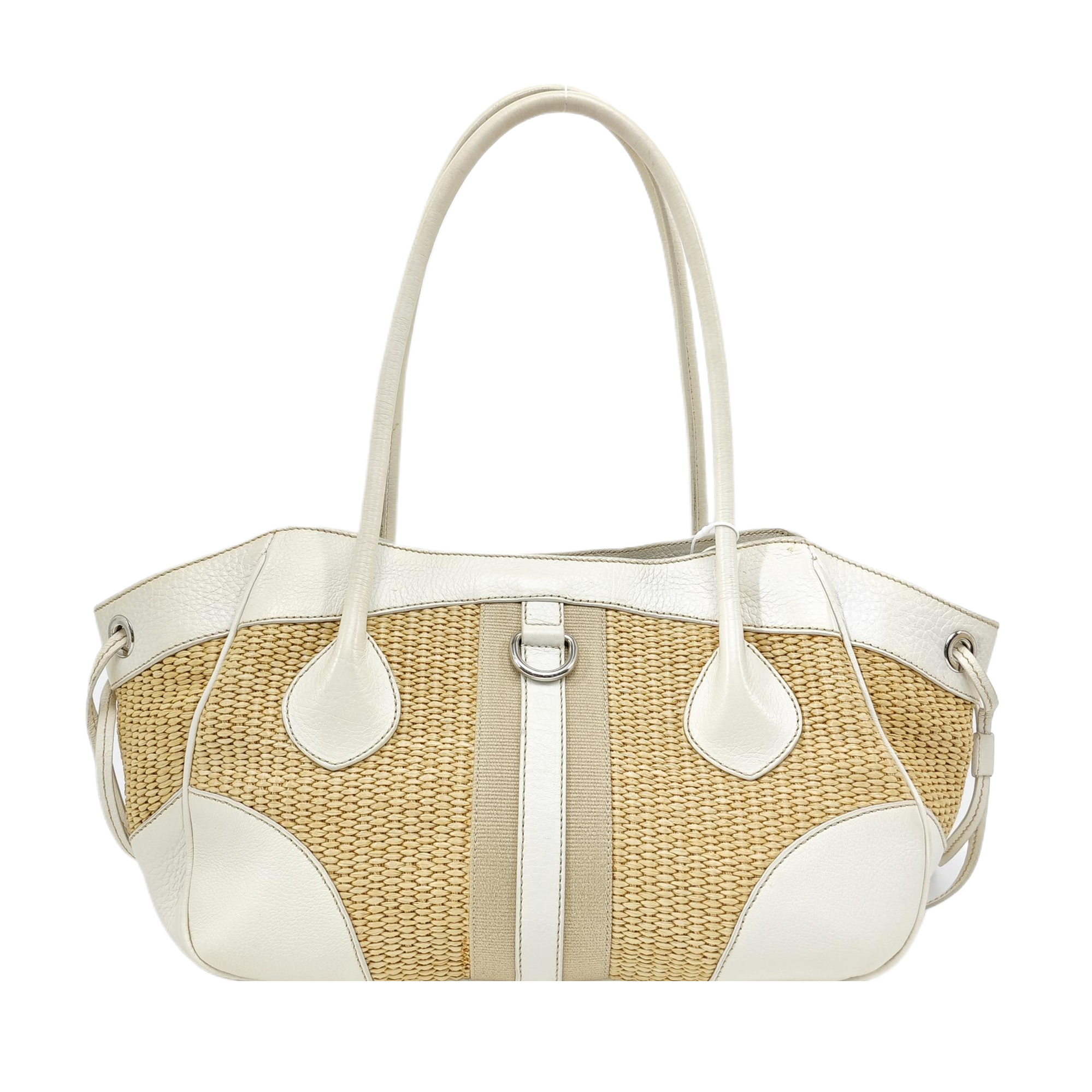 Straw Shoulder Bag Beige