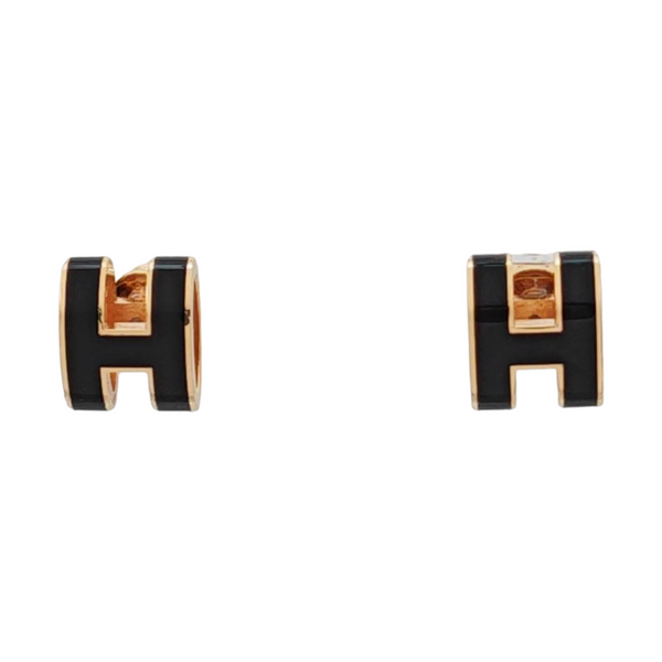 Pop H Metal Rose Gold Stud Earrings