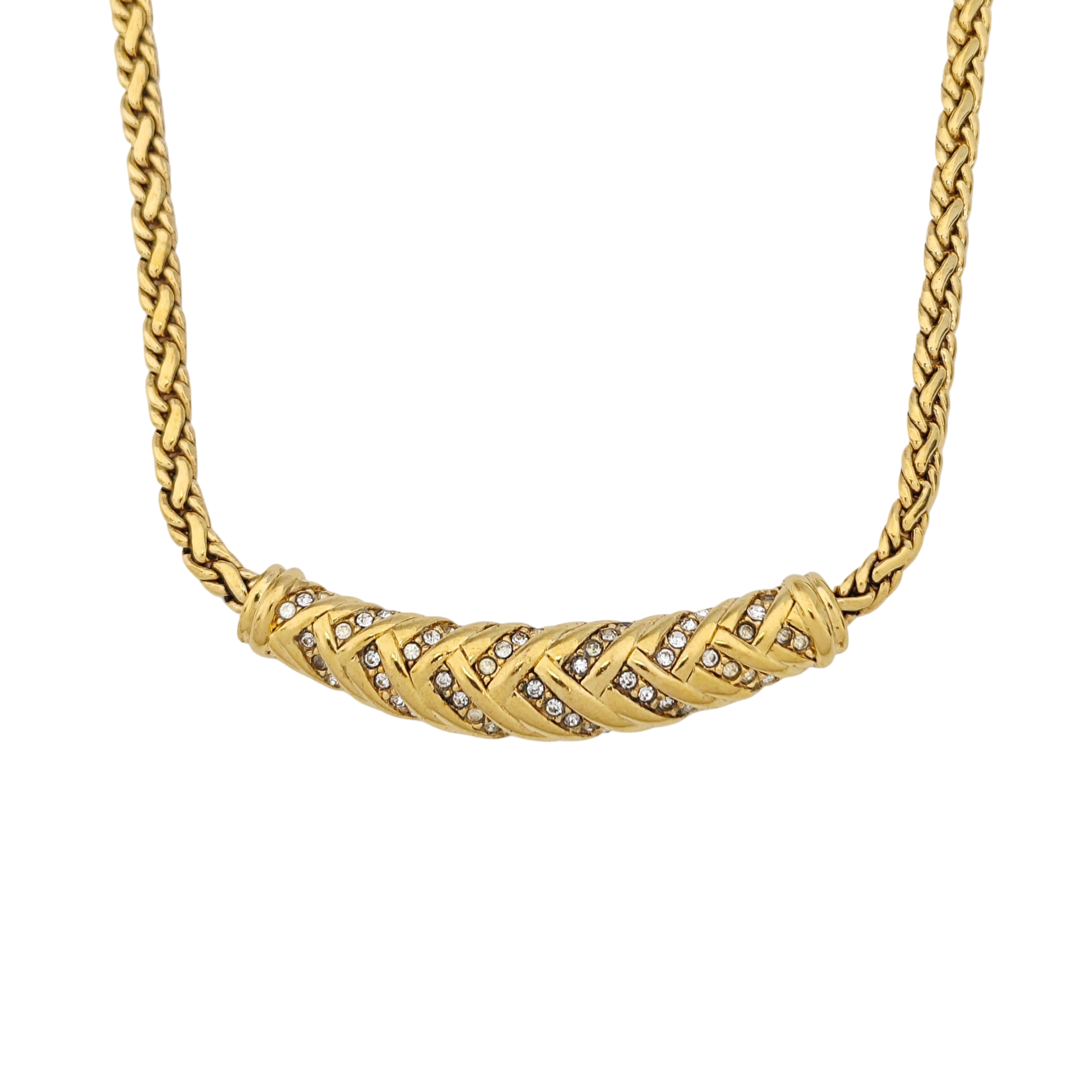 Twist Round Metal Gold Necklace