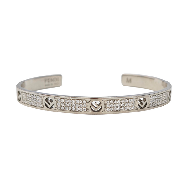 F Is Metal Silver Bangle