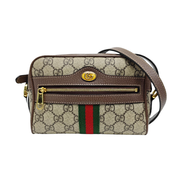 Ophidia Mini Monogram Coated Canvas Beige