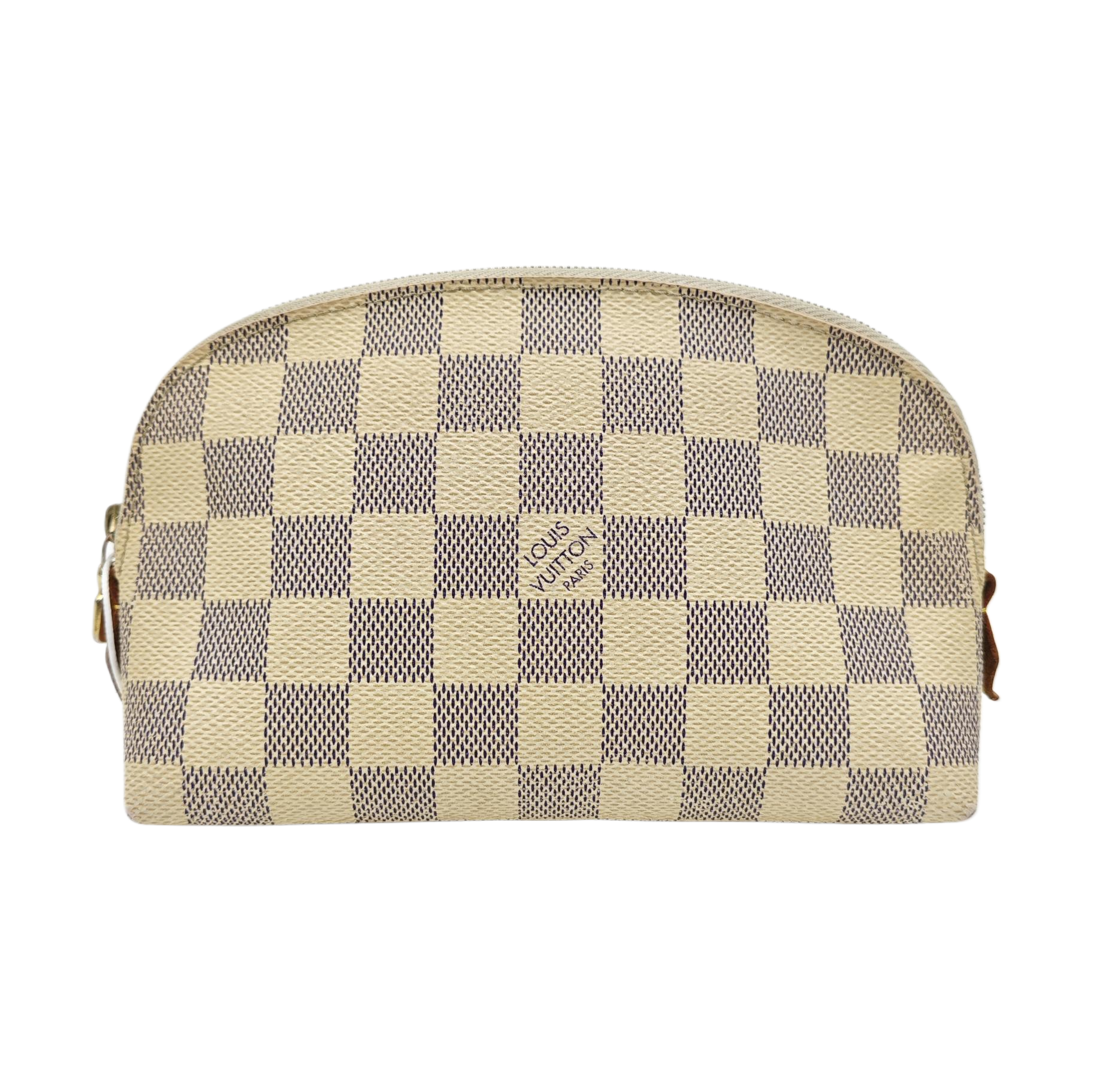 COSMETIC PM Damier Azur Coated Canvas White