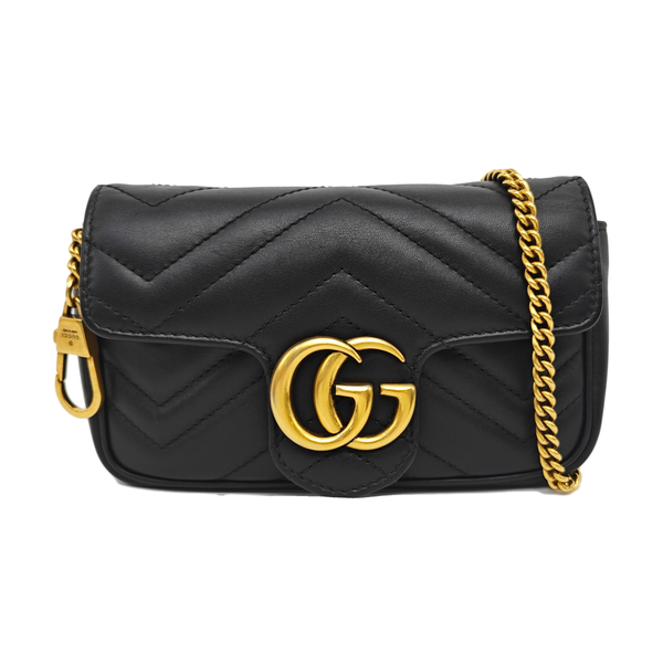 GG Marmont Mini Quilted Calfskin Black