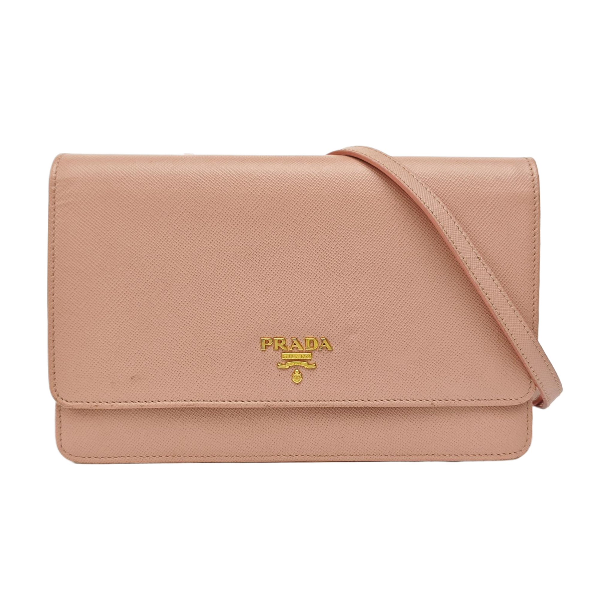 Saffiano Calfskin Shoulder Bag Pink