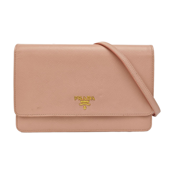 Saffiano Calfskin Shoulder Bag Pink