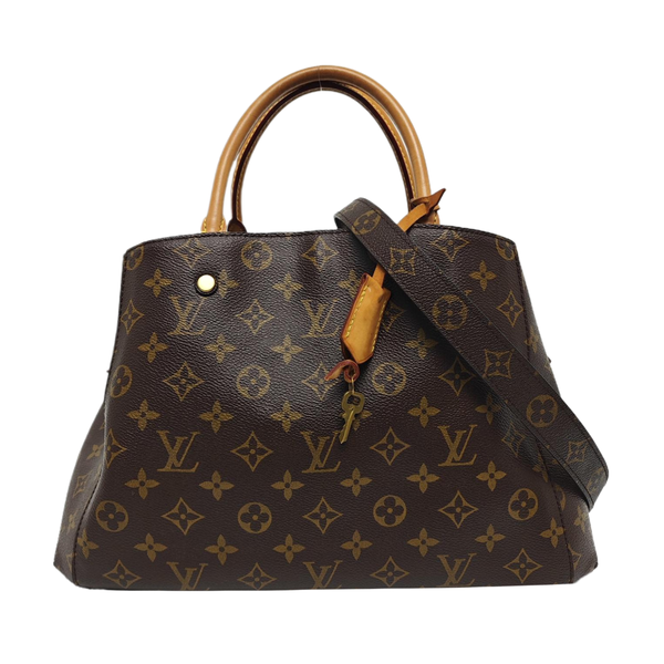 MONTAIGNE MM Monogram Coated Canvas Brown