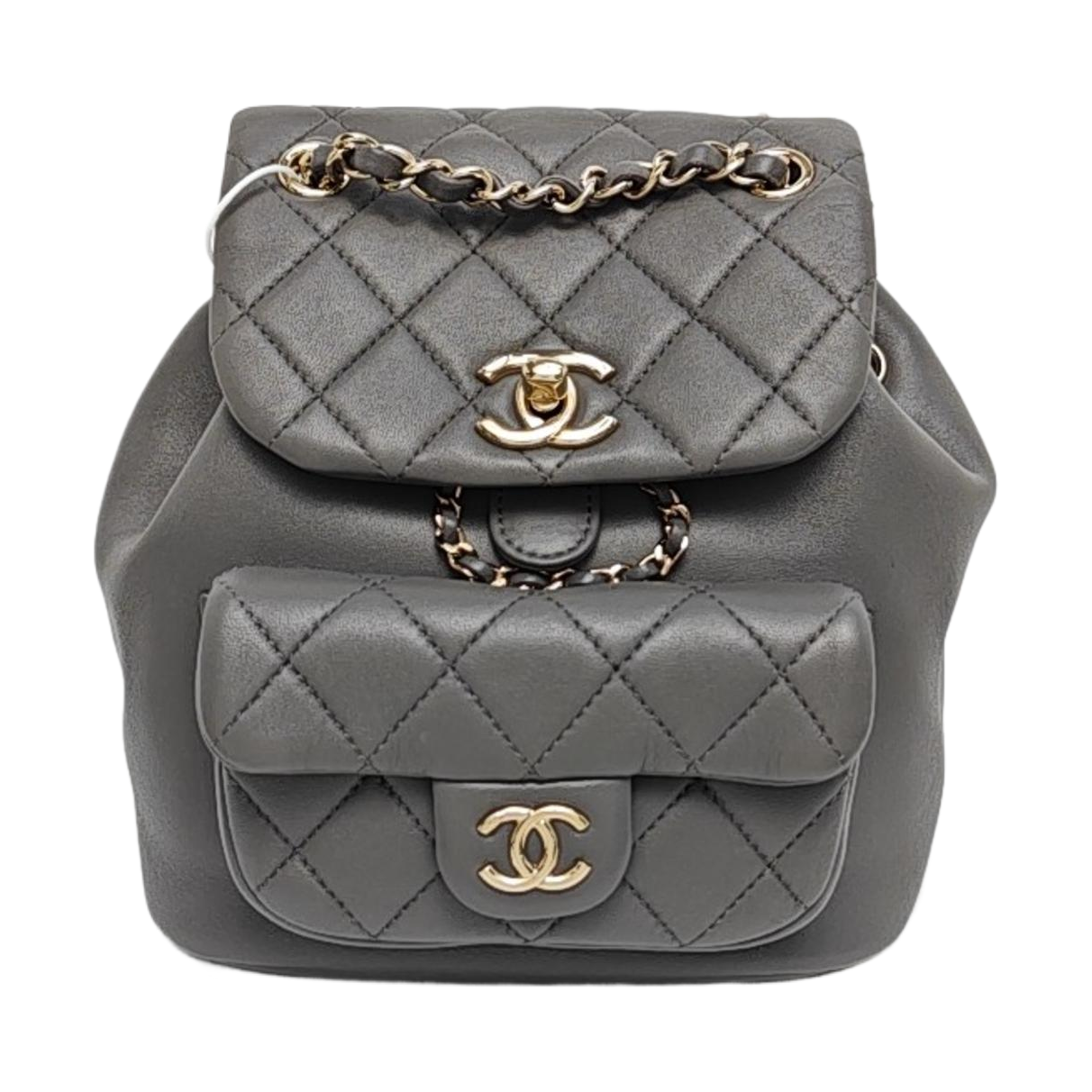 DUMA Small Quilted Calfskin Gray