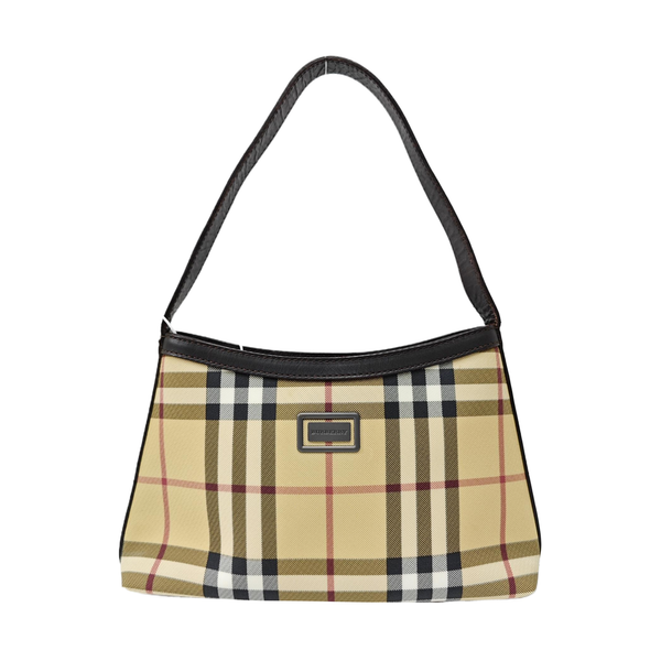 Coated Canvas Top Handle Bag Beige
