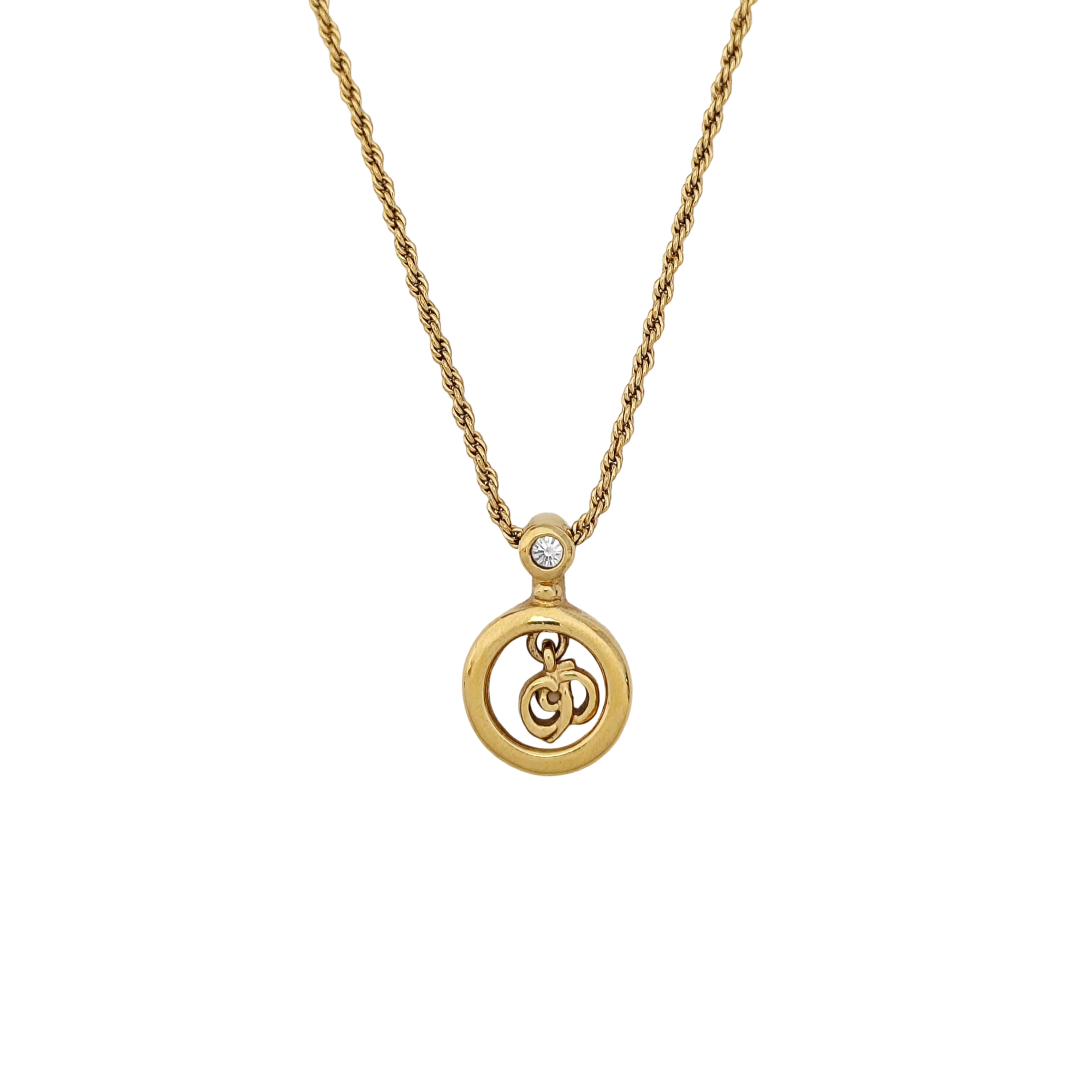 Twist Round Metal Gold Necklace