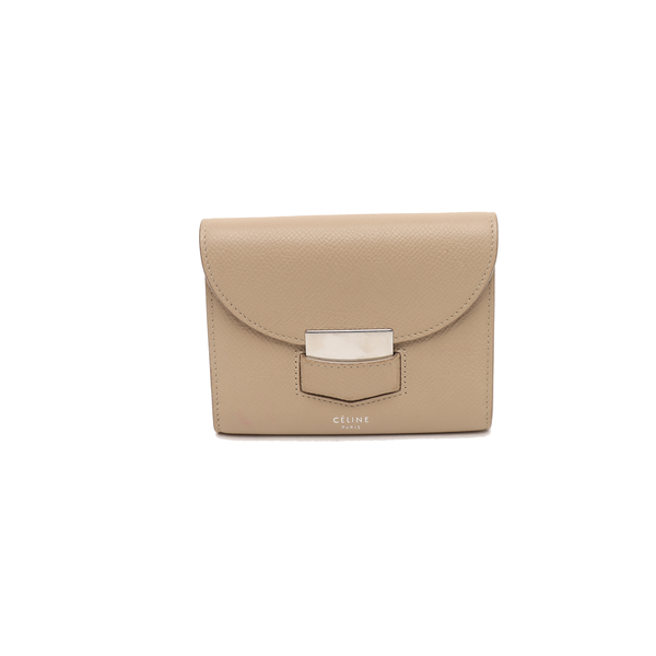 Monedero pequeño TROTTEUR de piel de becerro beige