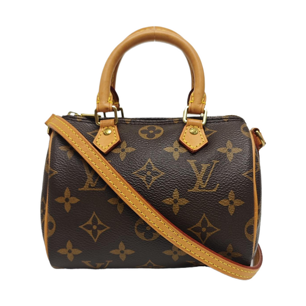 SPEEDY Nano Monogram Coated Canvas Brown