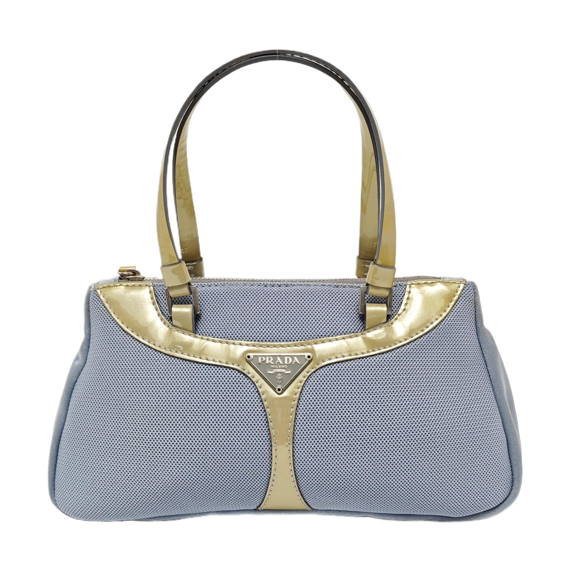 Fabric Top Handle Bag Blue