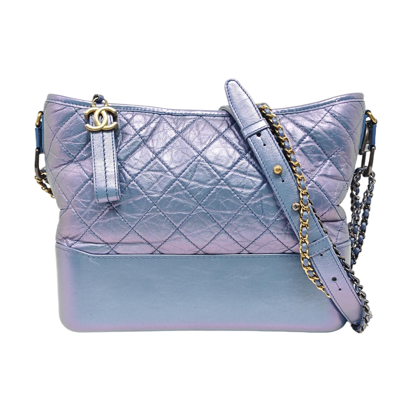 GABRIELLE Medium Quilted Calfskin Blue