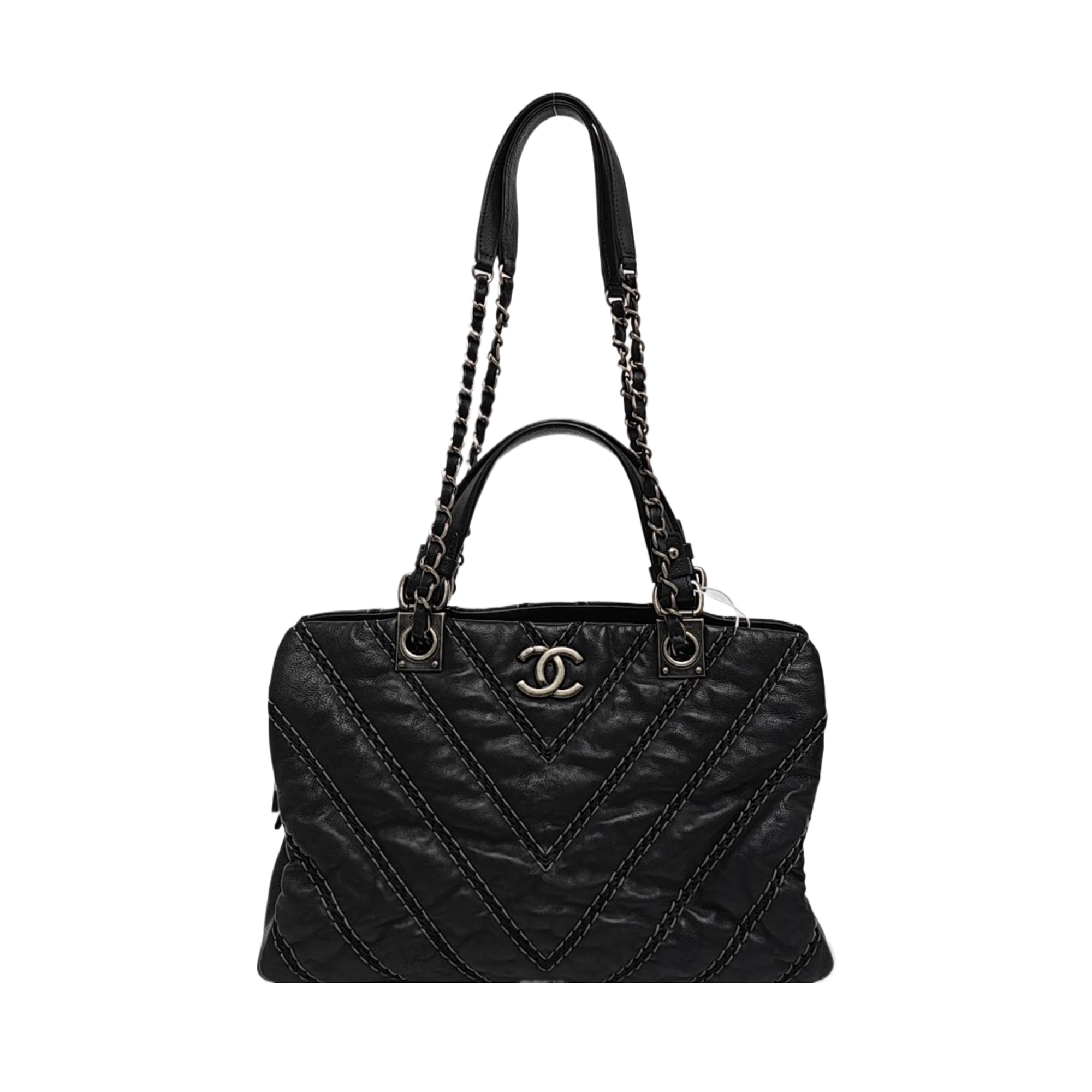 Quilted Calfskin Shoulder Bag Black
