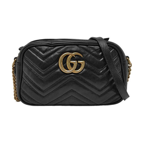 GG Marmont Small Quilted Calfskin Black