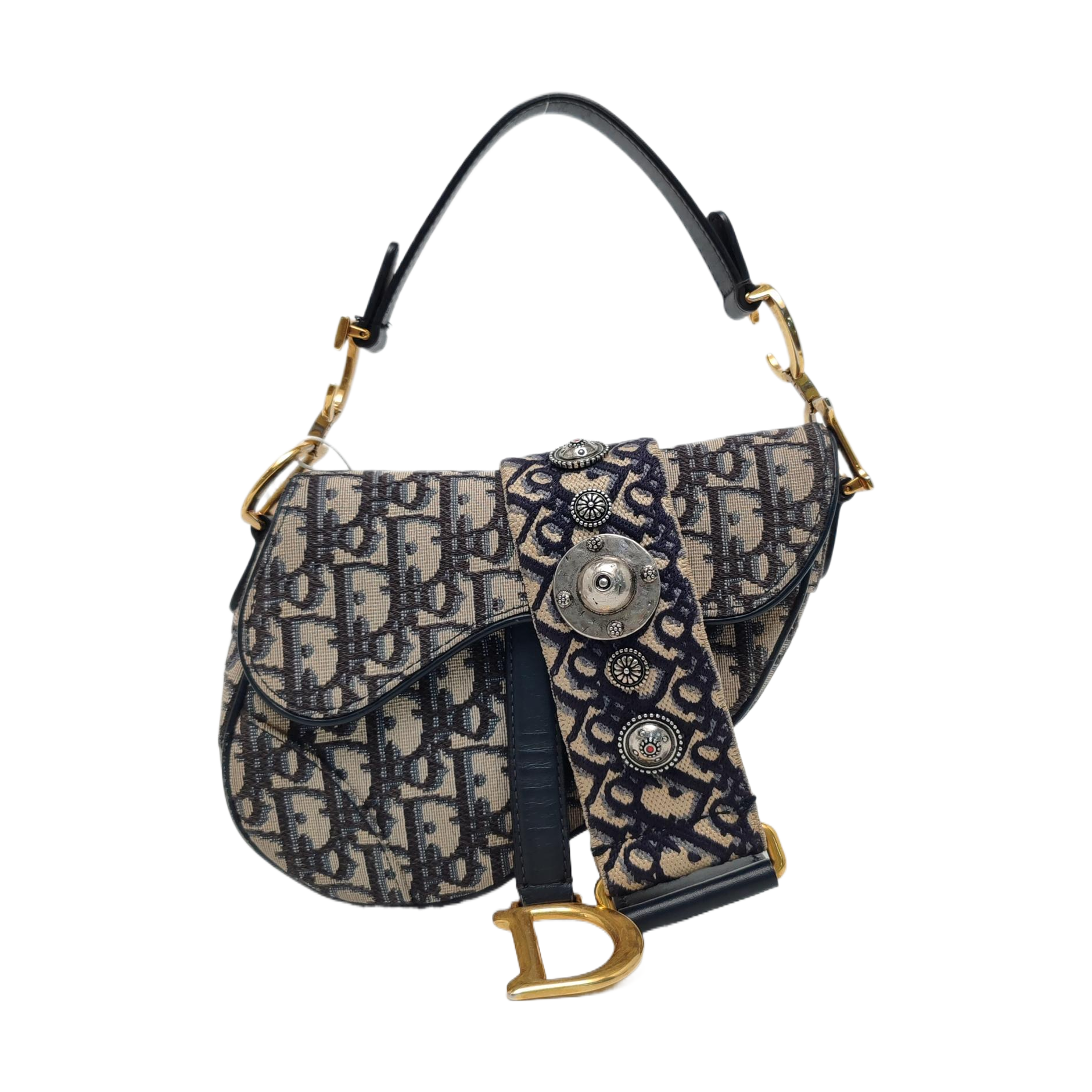 Saddle Mini Oblique Canvas Blue