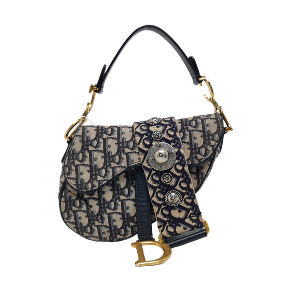 Saddle Mini Oblique Canvas Blue