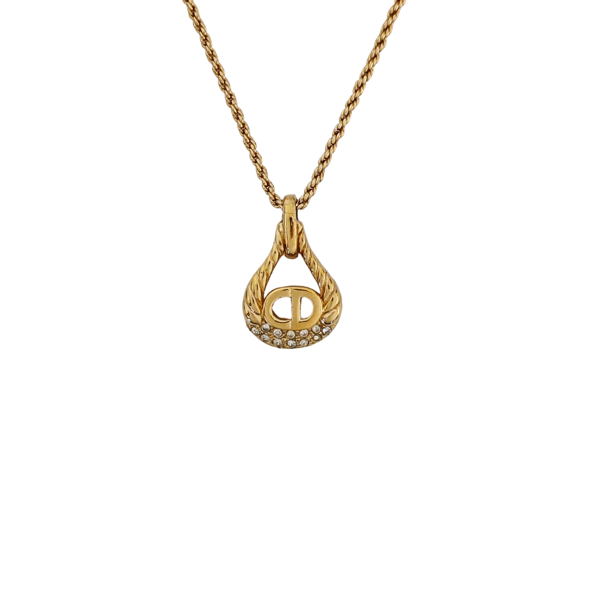 Twist Round Metal Gold Necklace