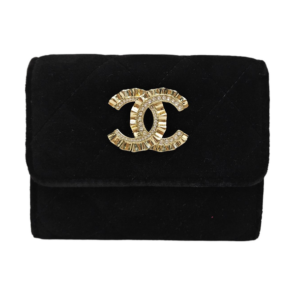 Velvet Card Holder Black