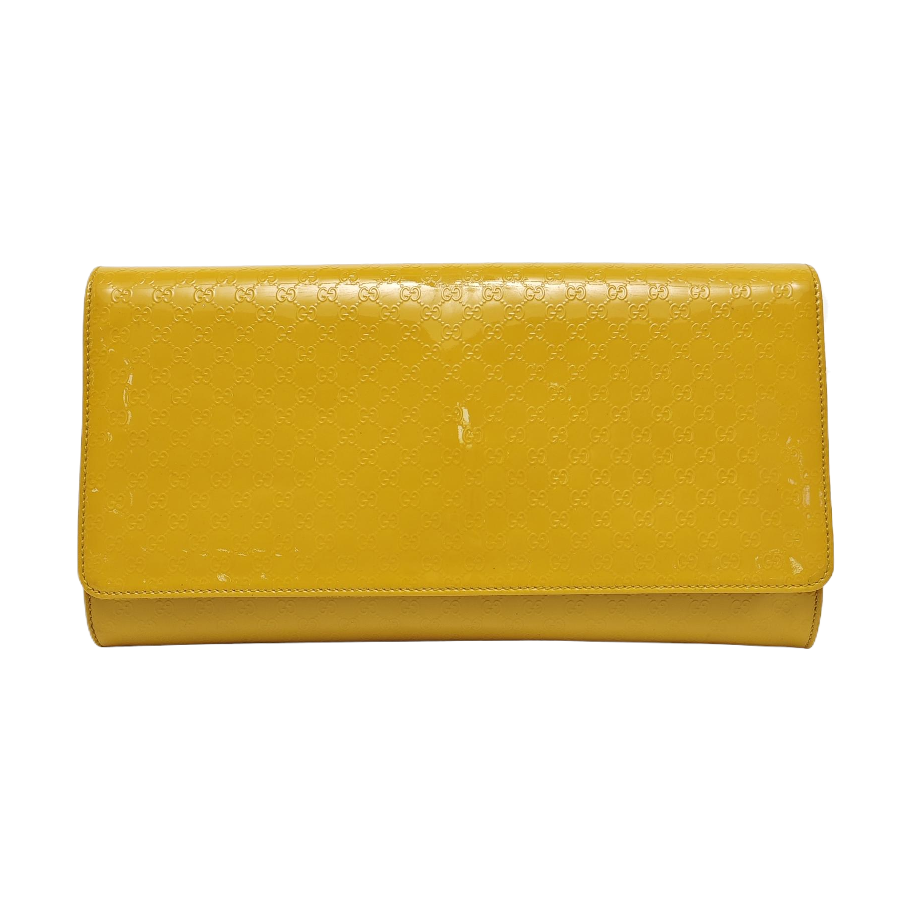 Monogram Patent Leather Clutch Yellow