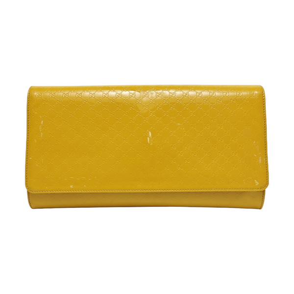 Monogram Patent Leather Clutch Yellow