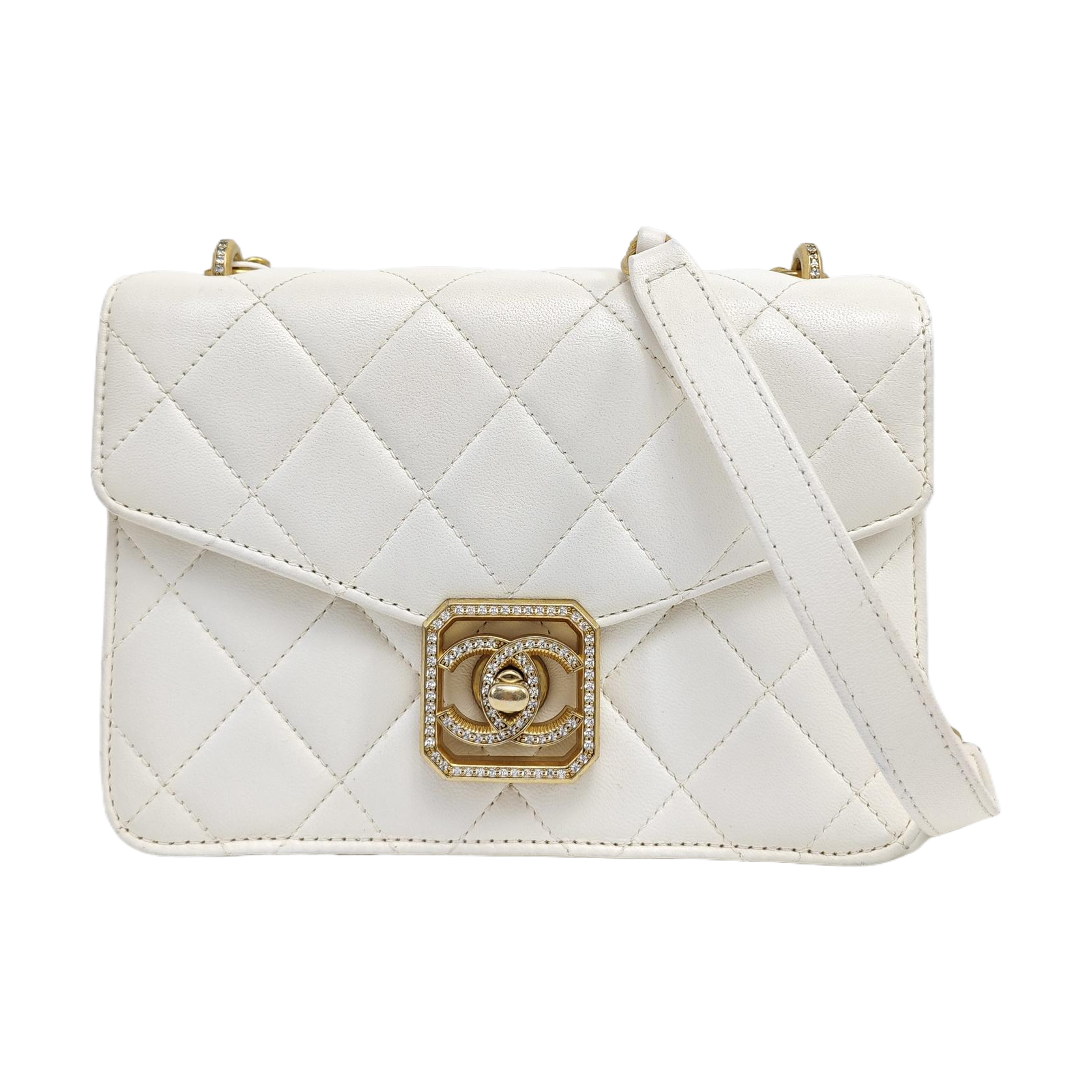 CLASSIC FLAP Mini Quilted Lambskin White