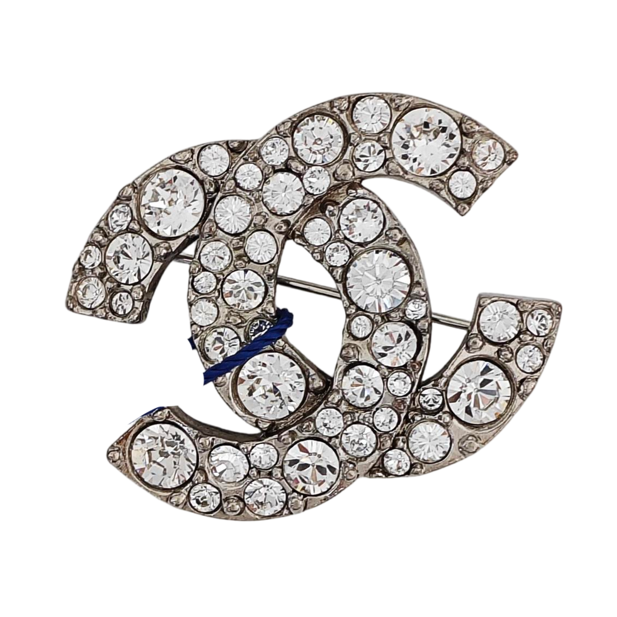 CC Logo Metal Silver Brooch