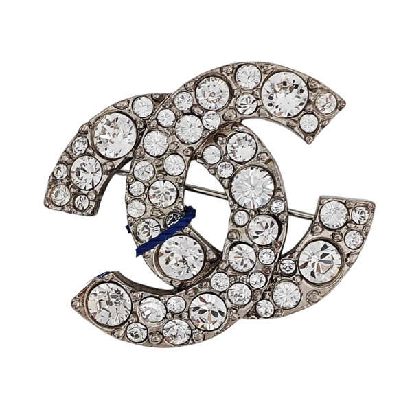 CC Logo Metal Silver Brooch