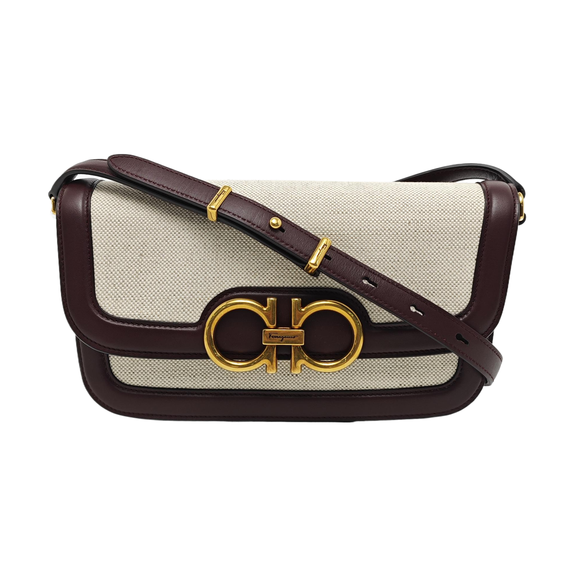 Gancini Canvas Beige