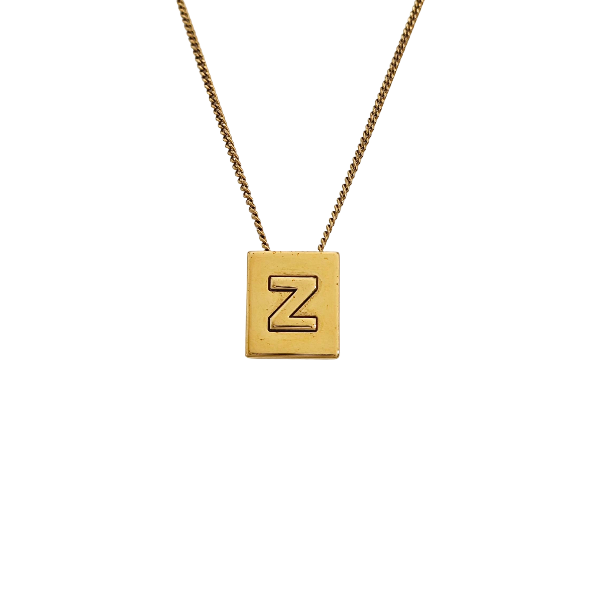 ALPHABET Brass Gold Necklace