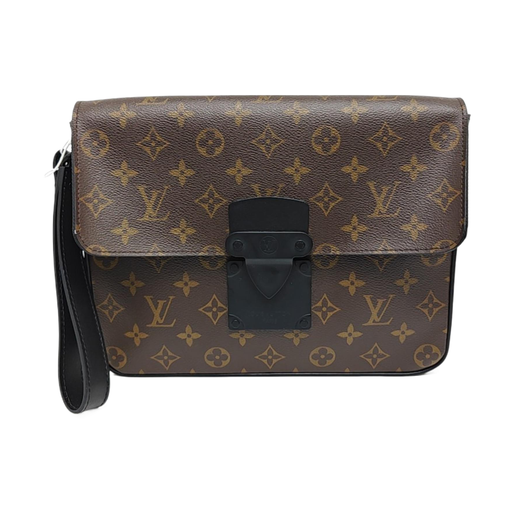 S LOCK Monogram Coated Canvas Brown