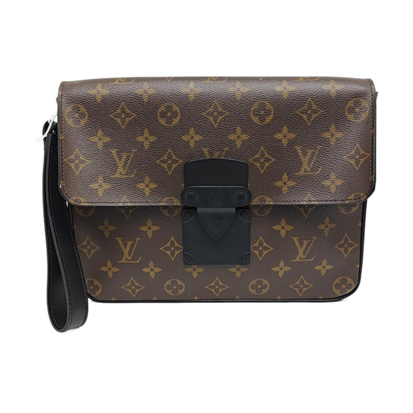 S LOCK Monogram Coated Canvas Brown