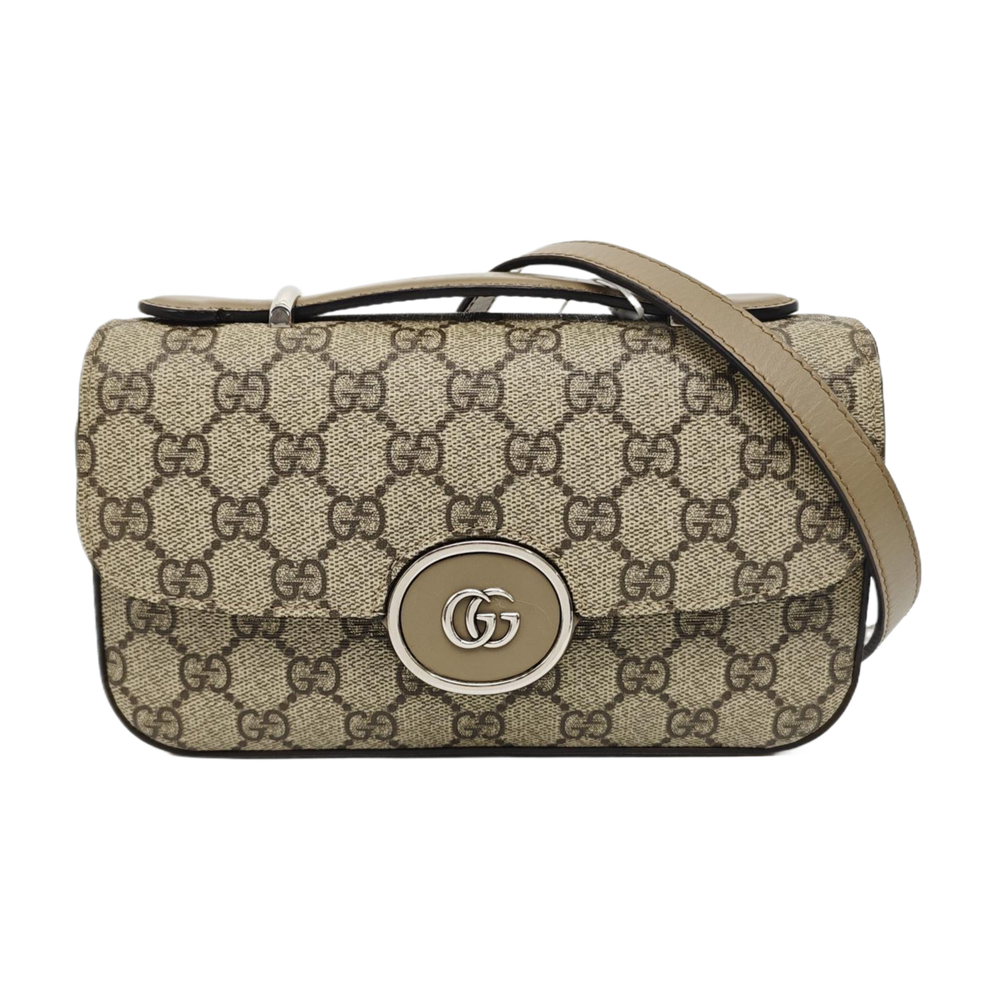 Monogram Coated Canvas Shoulder Bag Gray