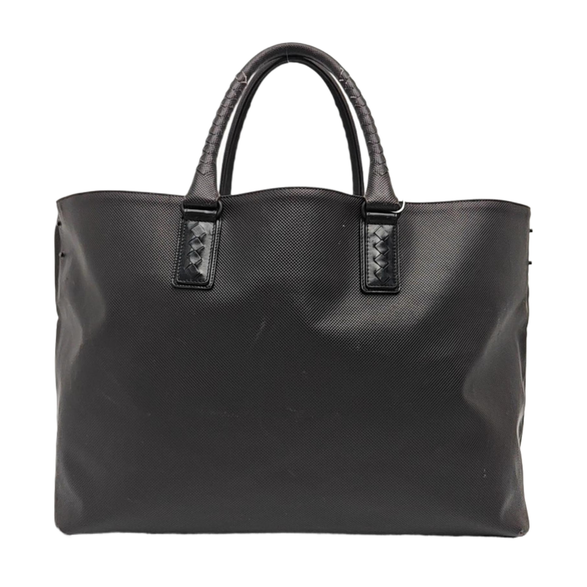Coated Canvas Tote Bag Brown