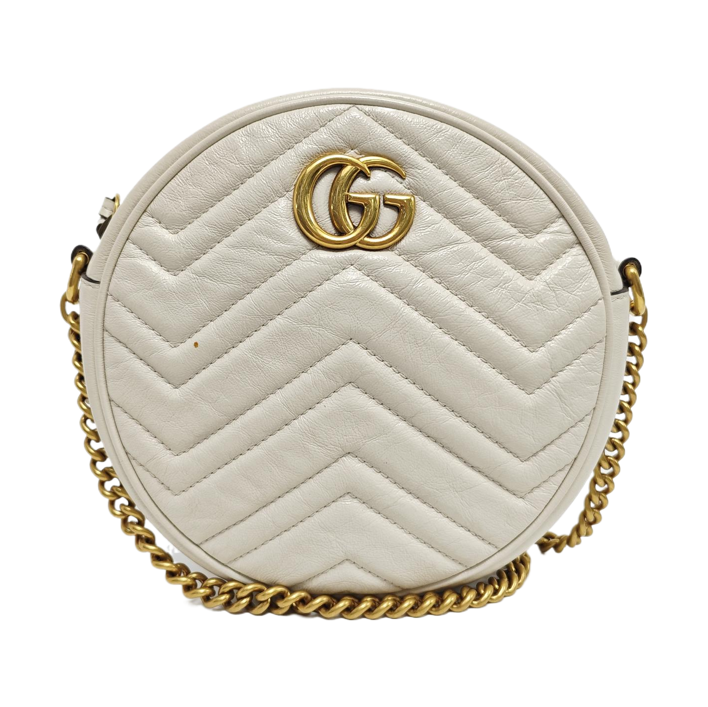 GG Marmont Mini Quilted Calfskin White
