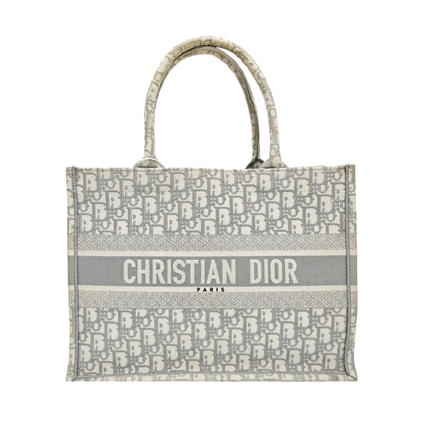 Book Tote Medium Oblique Canvas White