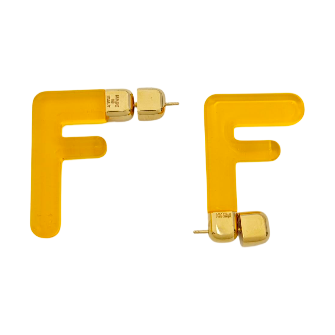 FF Metal Orange Stud Earrings