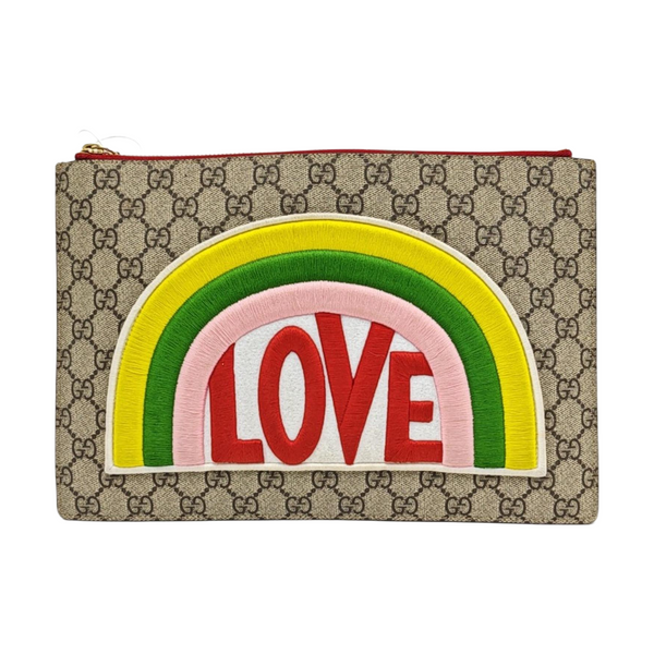 Monogram Coated Canvas Clutch Black