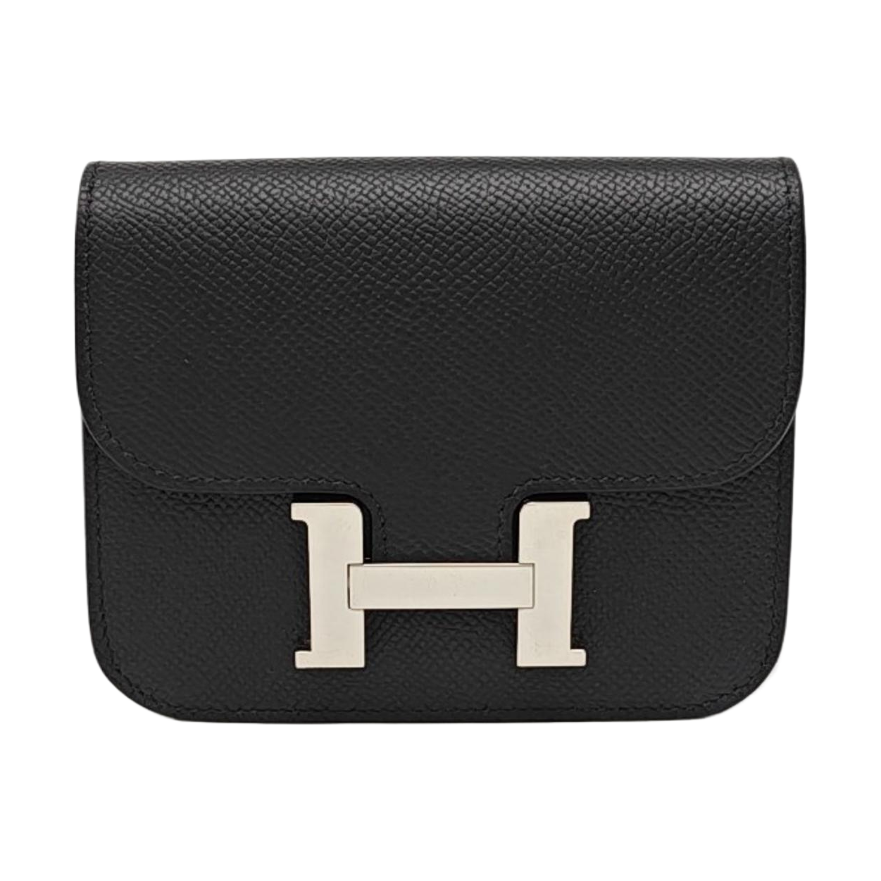 Constance Slim Epsom Black Wallet