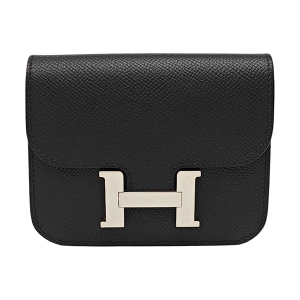 Constance Slim Epsom Black Wallet