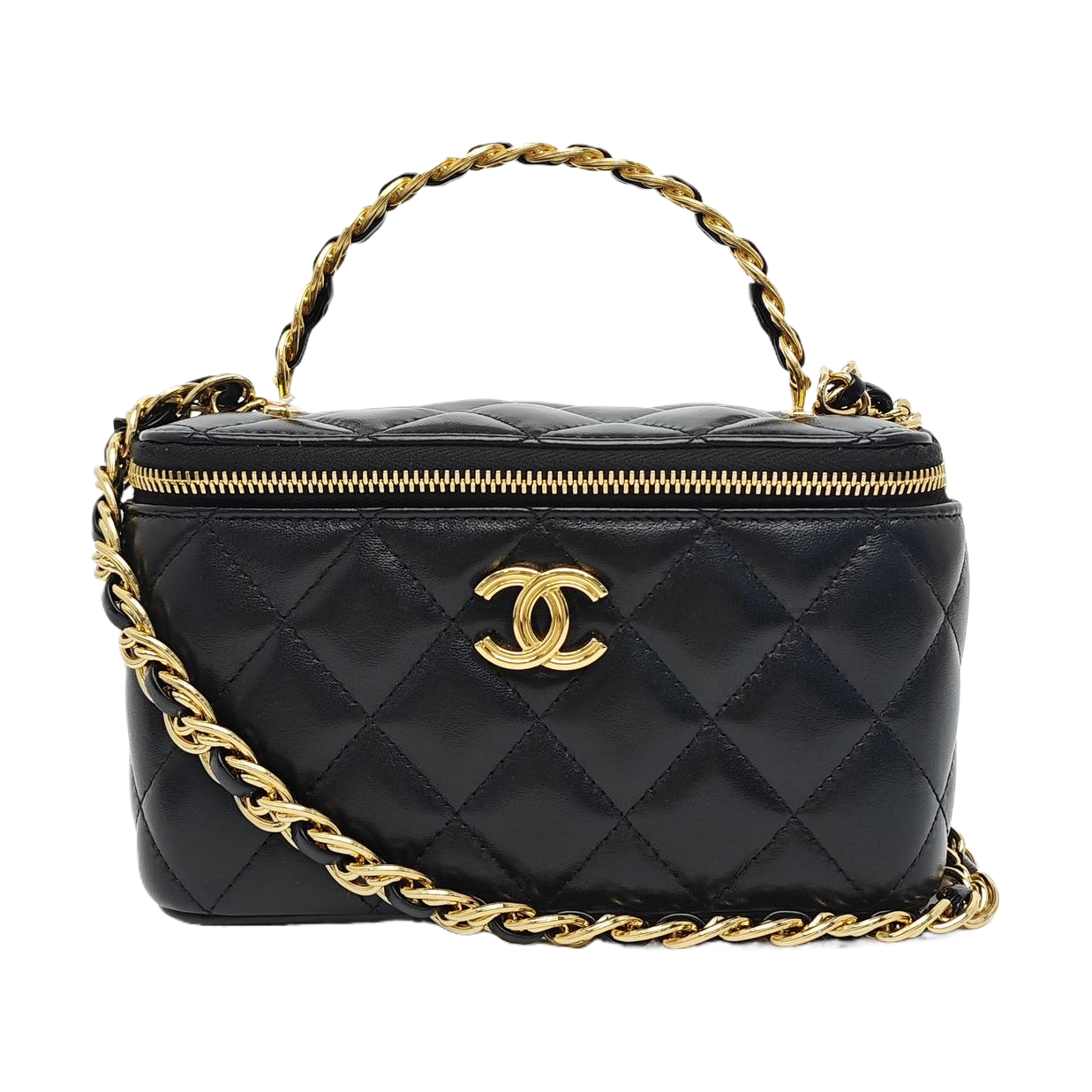 VANITY CASE Small Quilted Calfskin Black