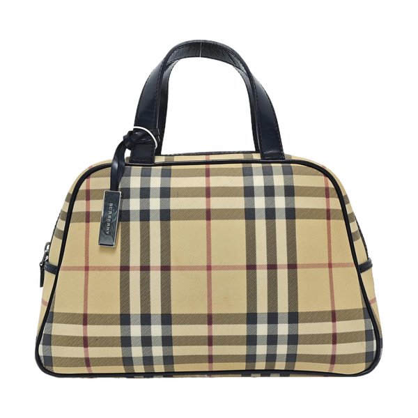 Coated Canvas Top Handle Bag Beige