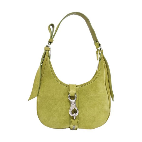 Suede Top Handle Bag Green