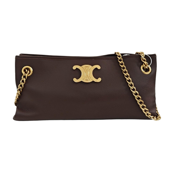 Calfskin Shoulder Bag Brown