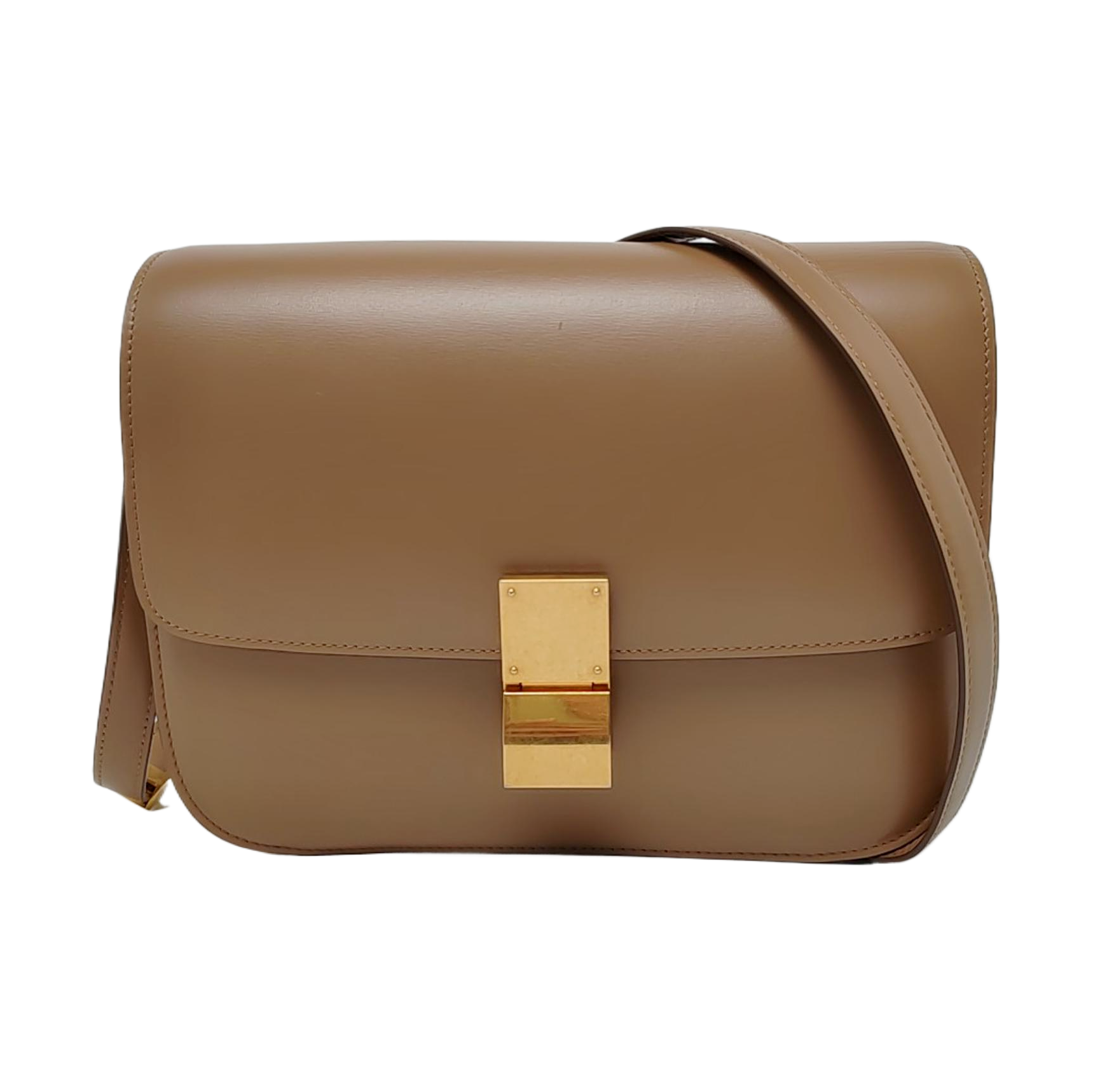 Authenticated pre-owned  CLASSIC BOX Medium Calfskin Brown - Crossbody Bag at Looply