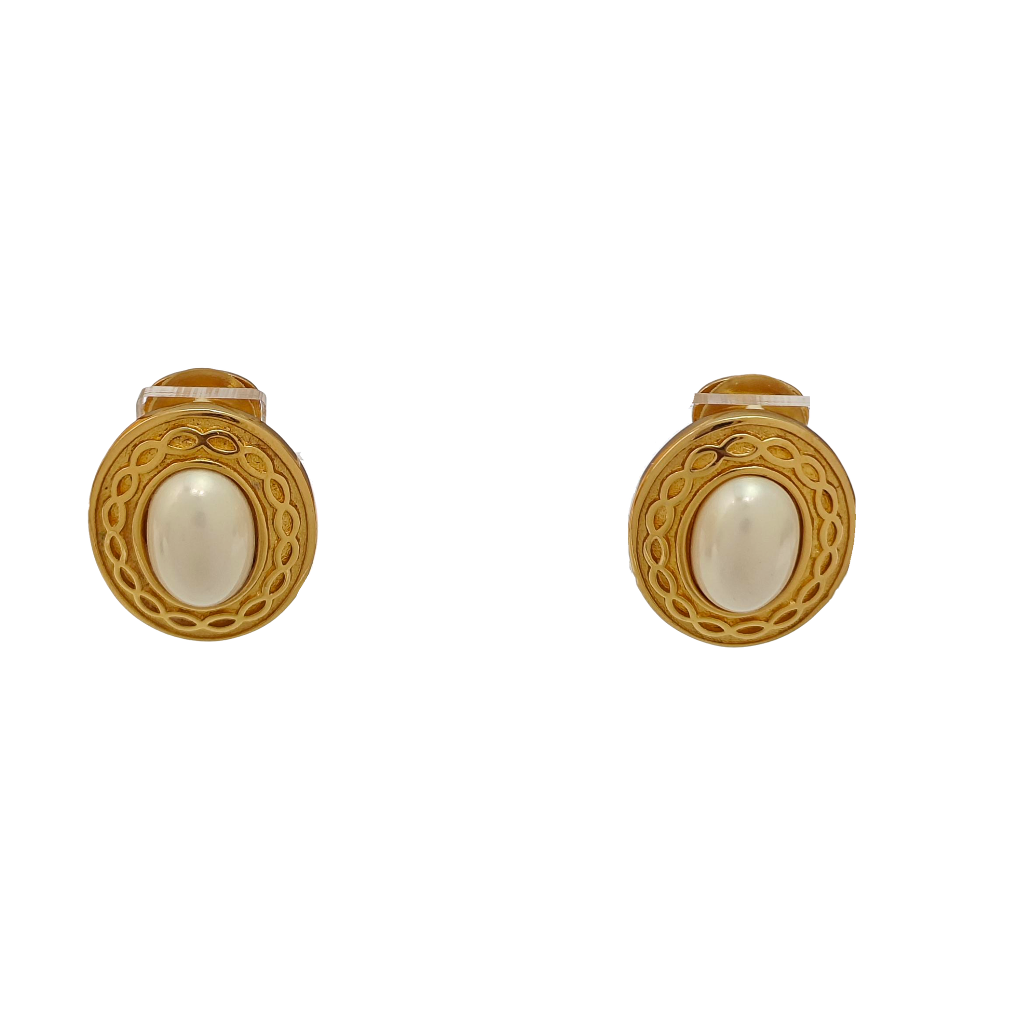 Synthetic Material White Clip On Earrings