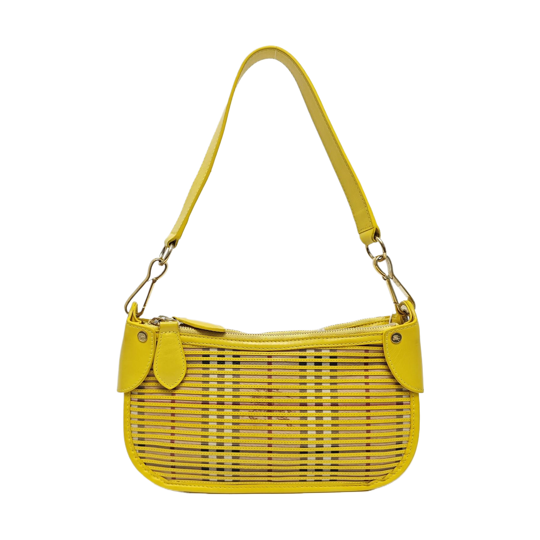 Coated Canvas Top Handle Bag Yellow