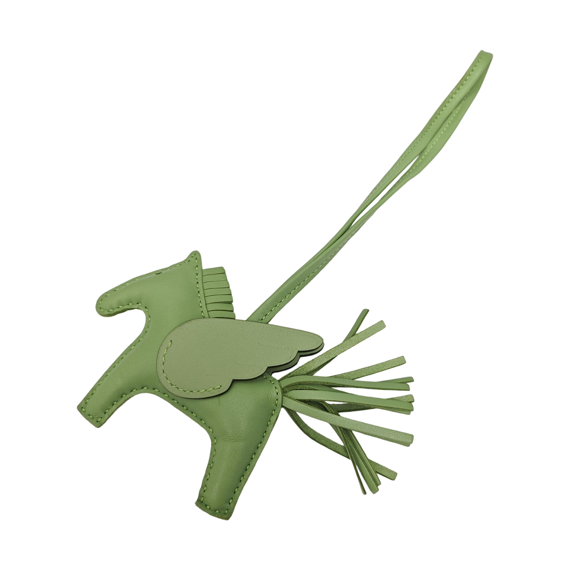 Leather Bag Charm Green