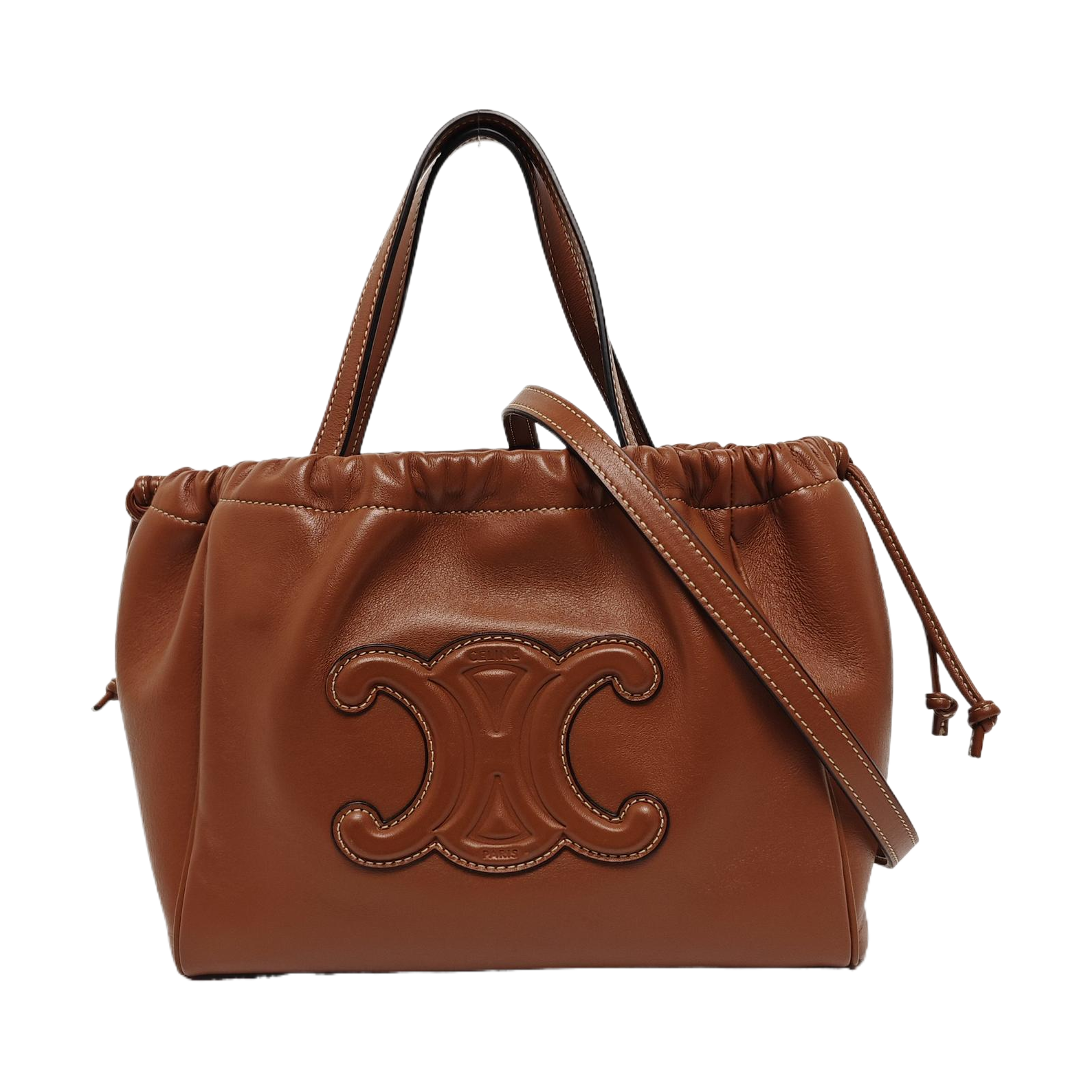 CABAS TRIOMPHE Small Quilted Calfskin Brown